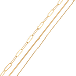 Paperclip Trinity Gold Bracelet Set by Lavana, paperclip, snake, and cable chains - 2