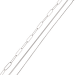 Paperclip Trinity Silver Bracelet Set by Lavana, paperclip, snake, and cable chains - 2