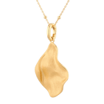 Pearlescent Reversible Gold Pendant by Lavana, with brushed front and high polish back - 2