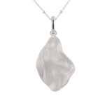 Pearlescent Reversible Silver Pendant by Lavana, with brushed front and high polish back - 1