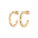 Pebble Textured Gold Hoop Earrings by LAVANA, rounded pebble surface hoops