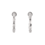 Pebble Textured Silver Hoop Earrings by LAVANA, rounded pebble surface hoops