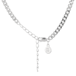 Porto Silver Curb Chain Necklace by Lavana, with chunky curb links, cool gloss, and smooth drape, clasp