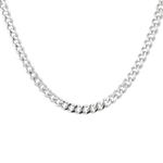 Porto Silver Curb Chain Necklace by Lavana, with chunky curb links, cool gloss, and smooth drape, front view