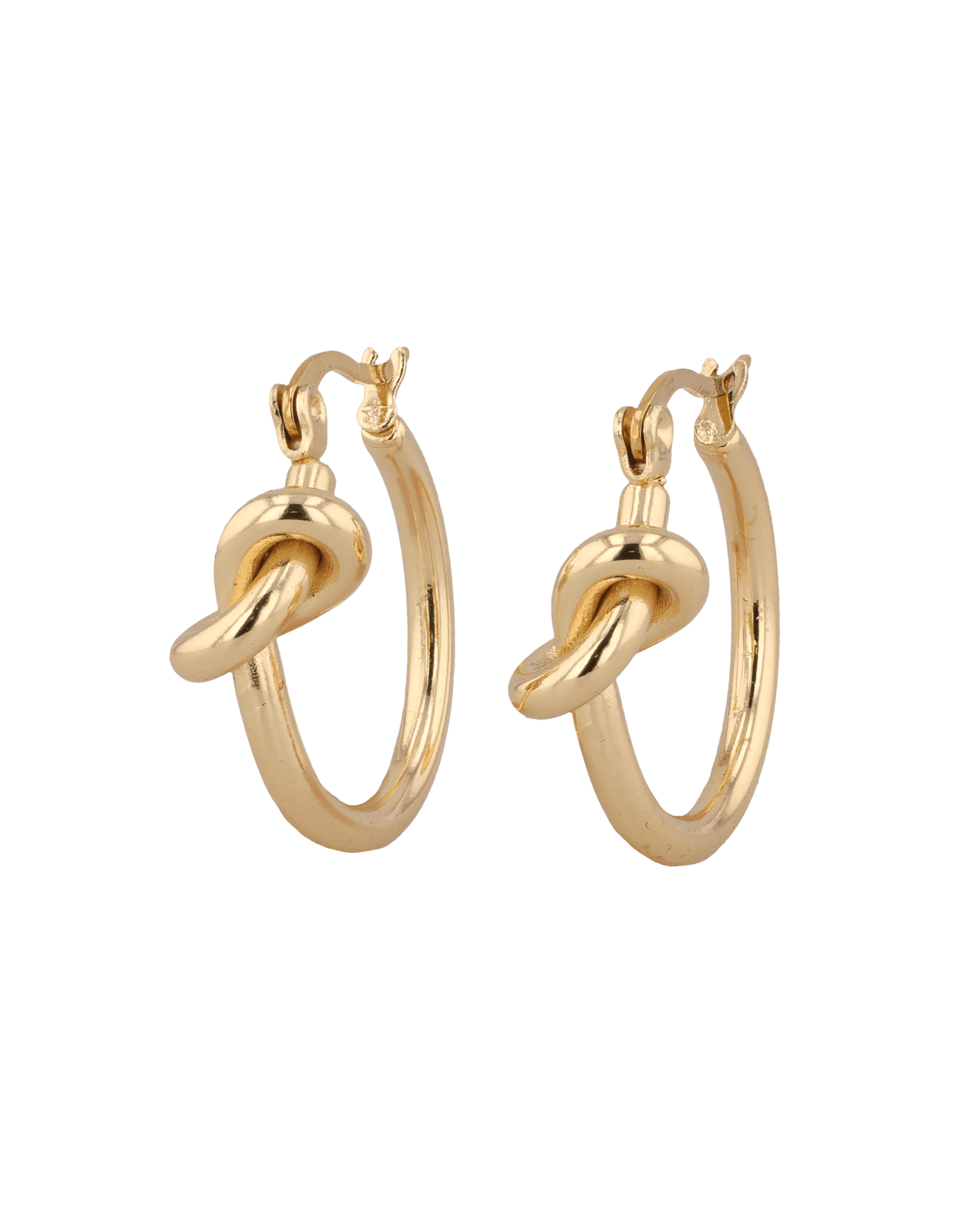 Pretzel Knot Gold Hoop Earrings by LAVANA, Slim hoop with front twist and lever latch