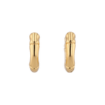 Prosperity Bamboo Gold Huggie Earrings by LAVANA, bamboo textured ridges with a compact thick profile