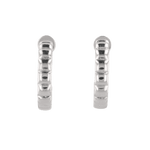 Puffy Cubic Silver Hoop Earrings by Lavana with squared dome profile