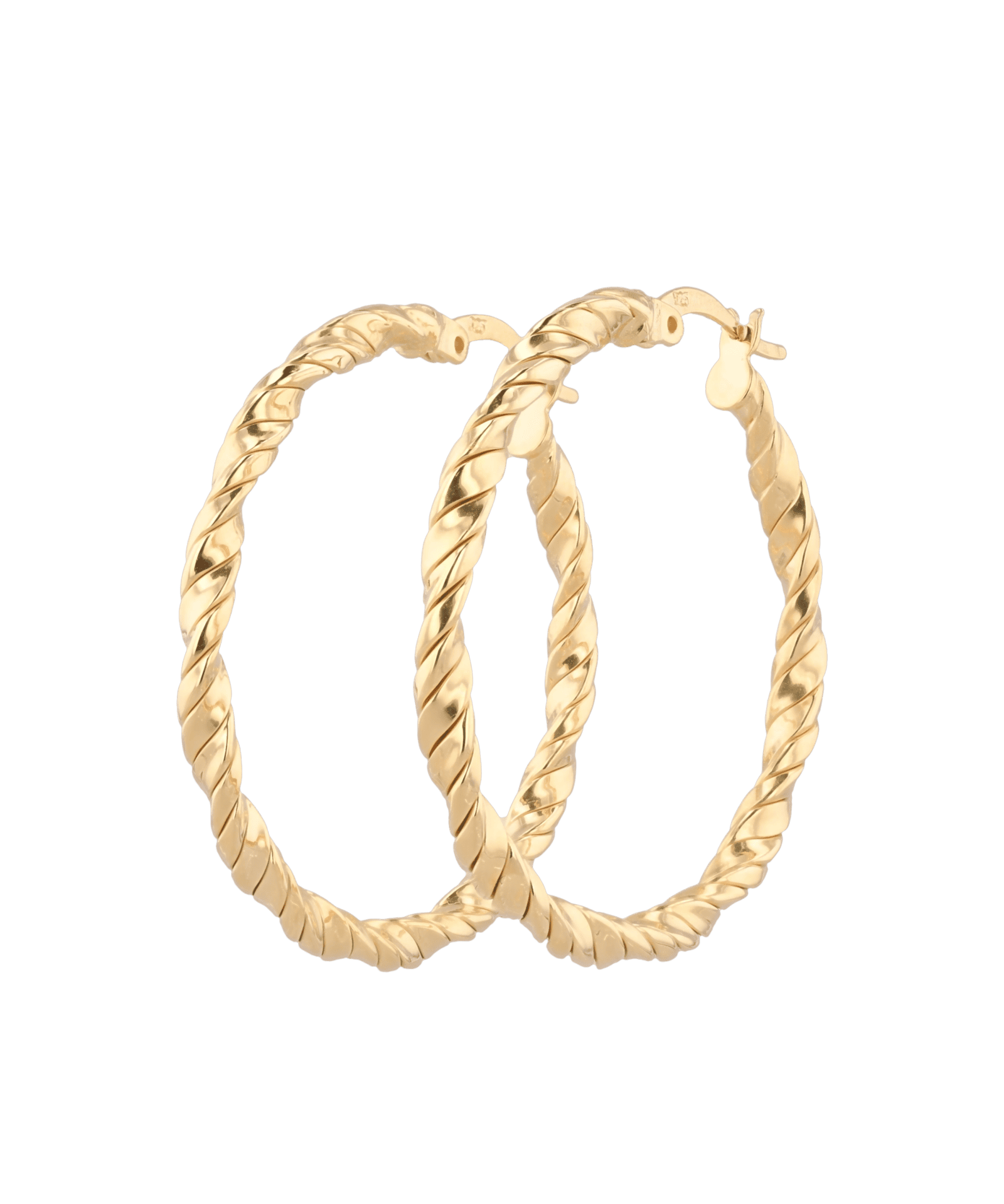 Radiance Gold Hoop Earrings by Lavana, large twisted textured round hoops