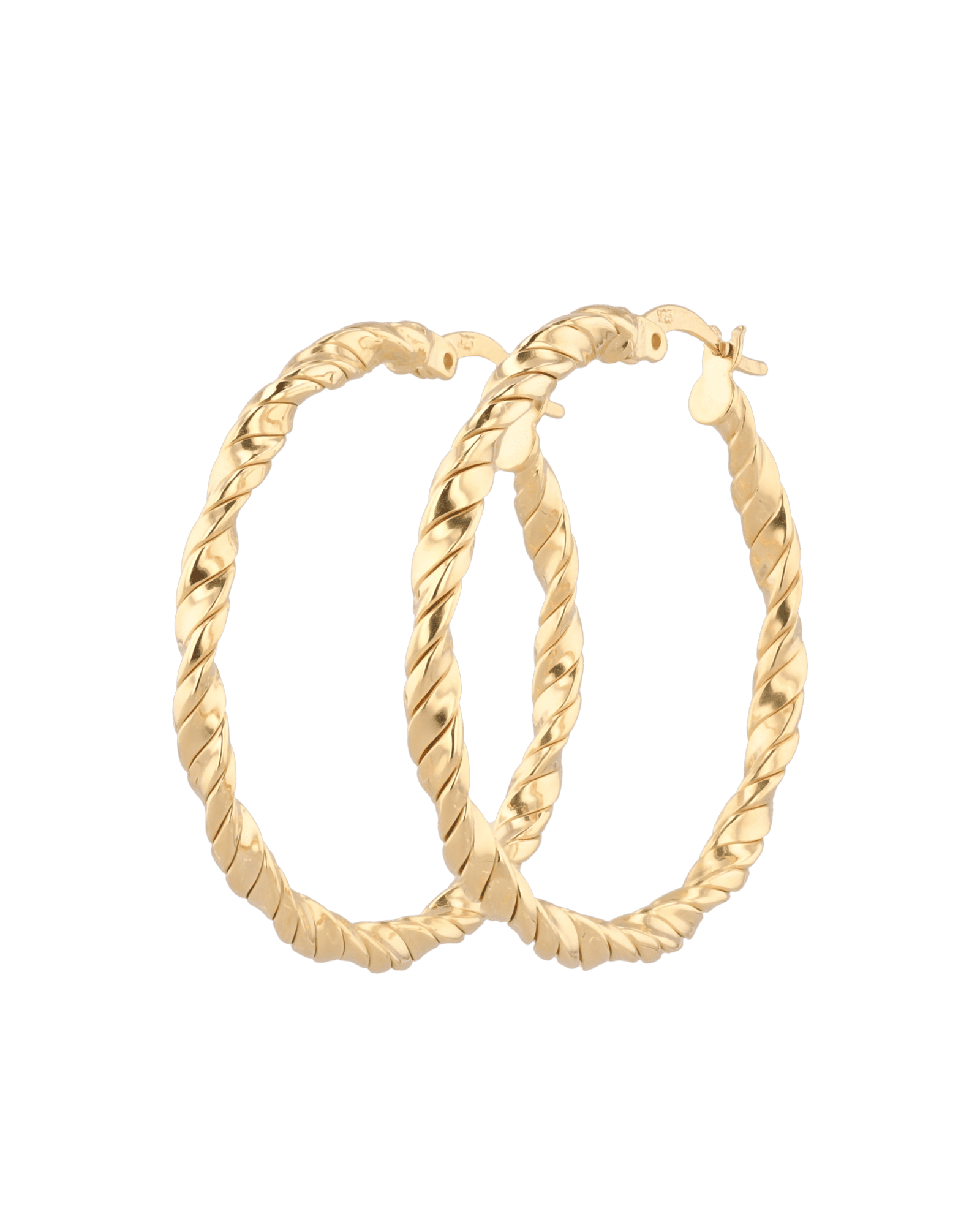 Radiance Gold Hoop Earrings by Lavana, large twisted textured round hoops