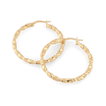 Radiance Gold Hoop Earrings by Lavana, lightweight large twisted textured round hoops
