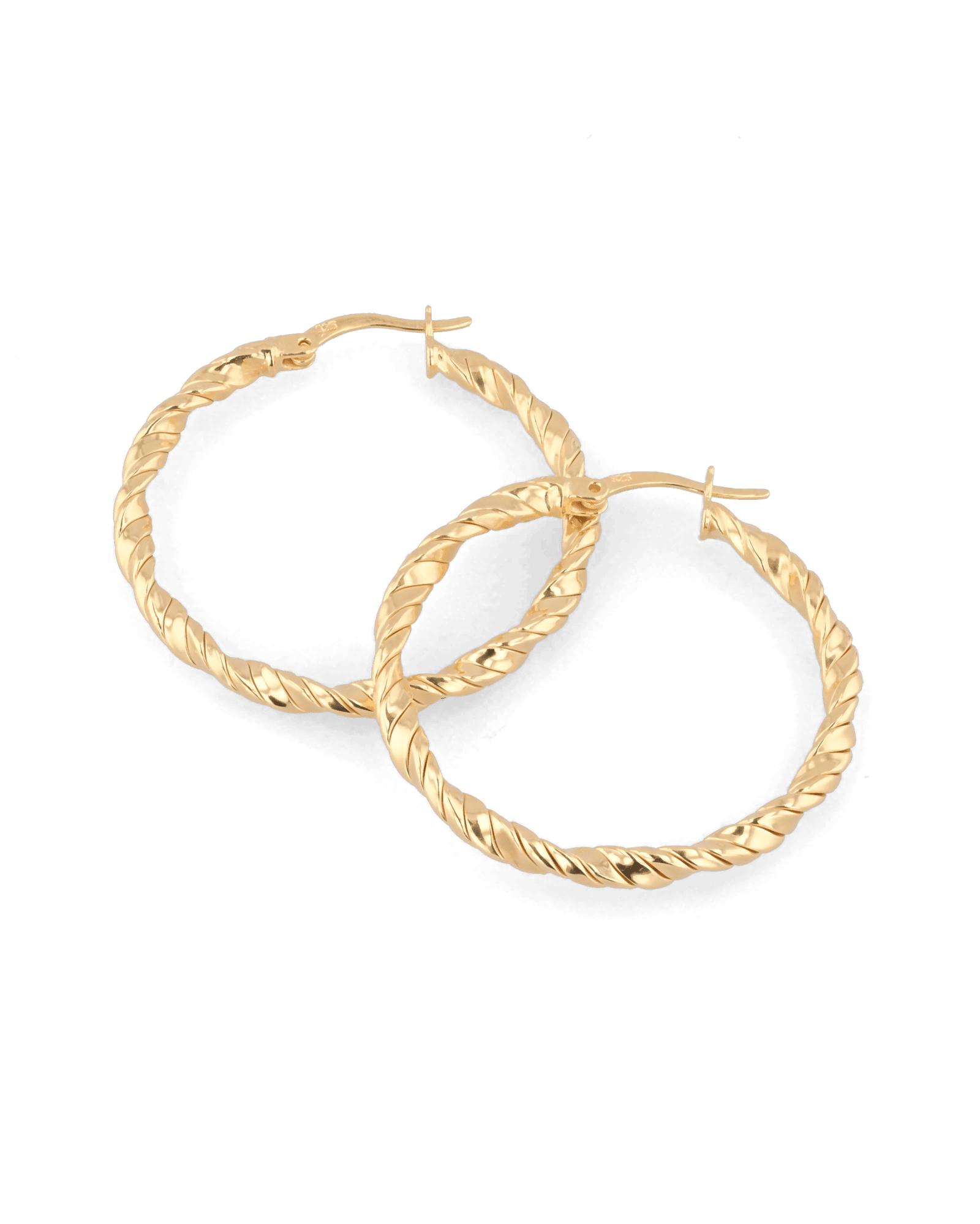 Radiance Gold Hoop Earrings by Lavana, lightweight large twisted textured round hoops