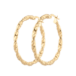 Radiance Gold Hoop Earrings by Lavana, lightweight large twisted textured round hoops