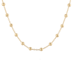 Raleigh Gold Station Chain Necklace by Lavana, with fuller bead stations along a fine chain, front view