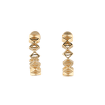 Rhombus Geometric Gold Hoop Earrings by Lavana with stacked rhombus prism shapes