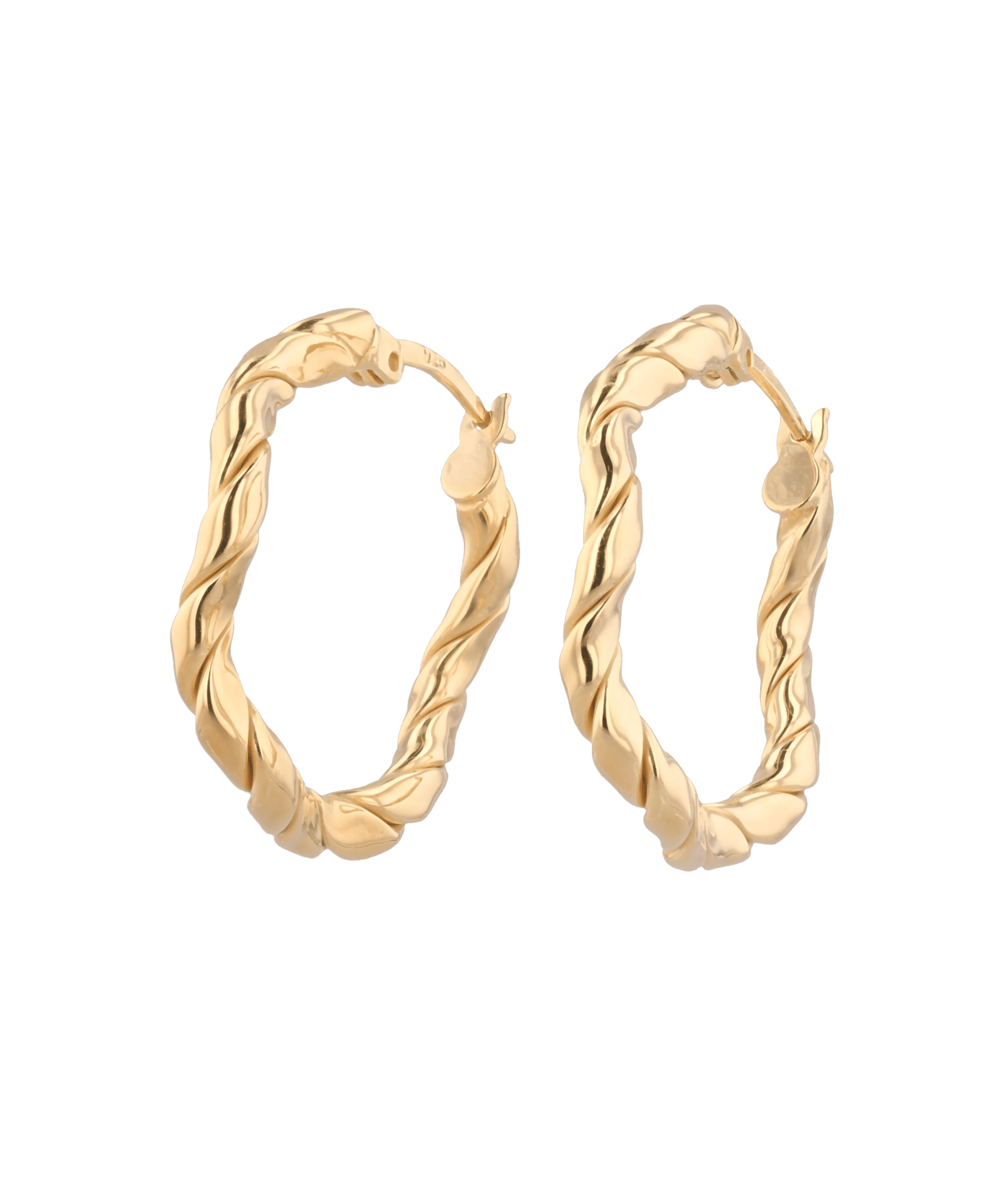 Ripples Gold Hoop Earrings by Lavana, slim round hoops with organic textured ripples