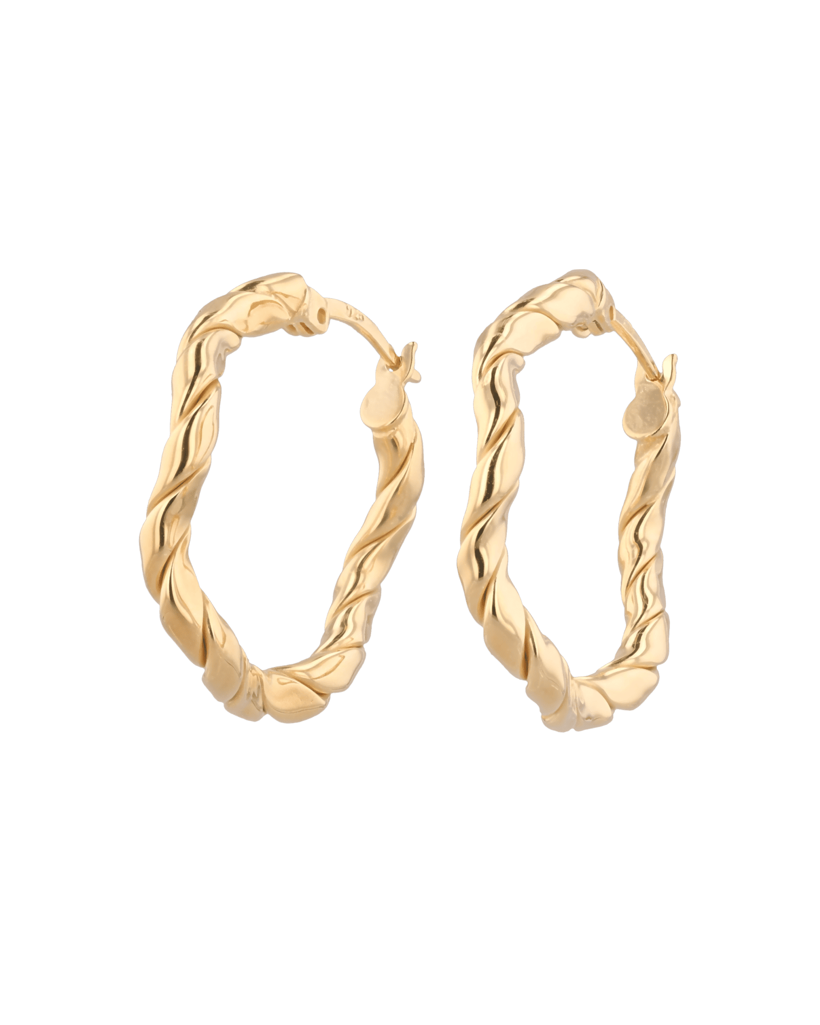 Ripples Gold Hoop Earrings by Lavana, slim round hoops with organic textured ripples