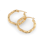 Ripples Gold Hoop Earrings by Lavana, slim round hoops with organic textured ripples