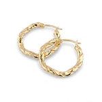 Ripples Gold Hoop Earrings by Lavana, slim round hoops with organic textured ripples