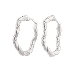 Ripples Silver Hoop Earrings by Lavana, rounded hoops with organic ripple texture