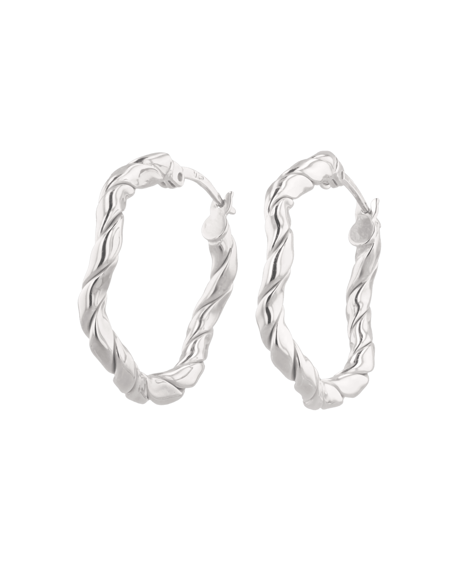 Ripples Silver Hoop Earrings by Lavana, rounded hoops with organic ripple texture