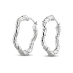 Ripples Silver Hoop Earrings by Lavana, rounded hoops with organic ripple texture
