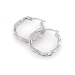 Ripples Silver Hoop Earrings by Lavana, rounded hoops with organic ripple texture