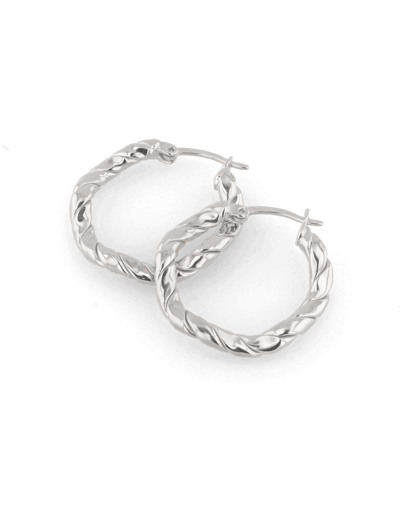 Ripples Silver Hoop Earrings by Lavana, rounded hoops with organic ripple texture