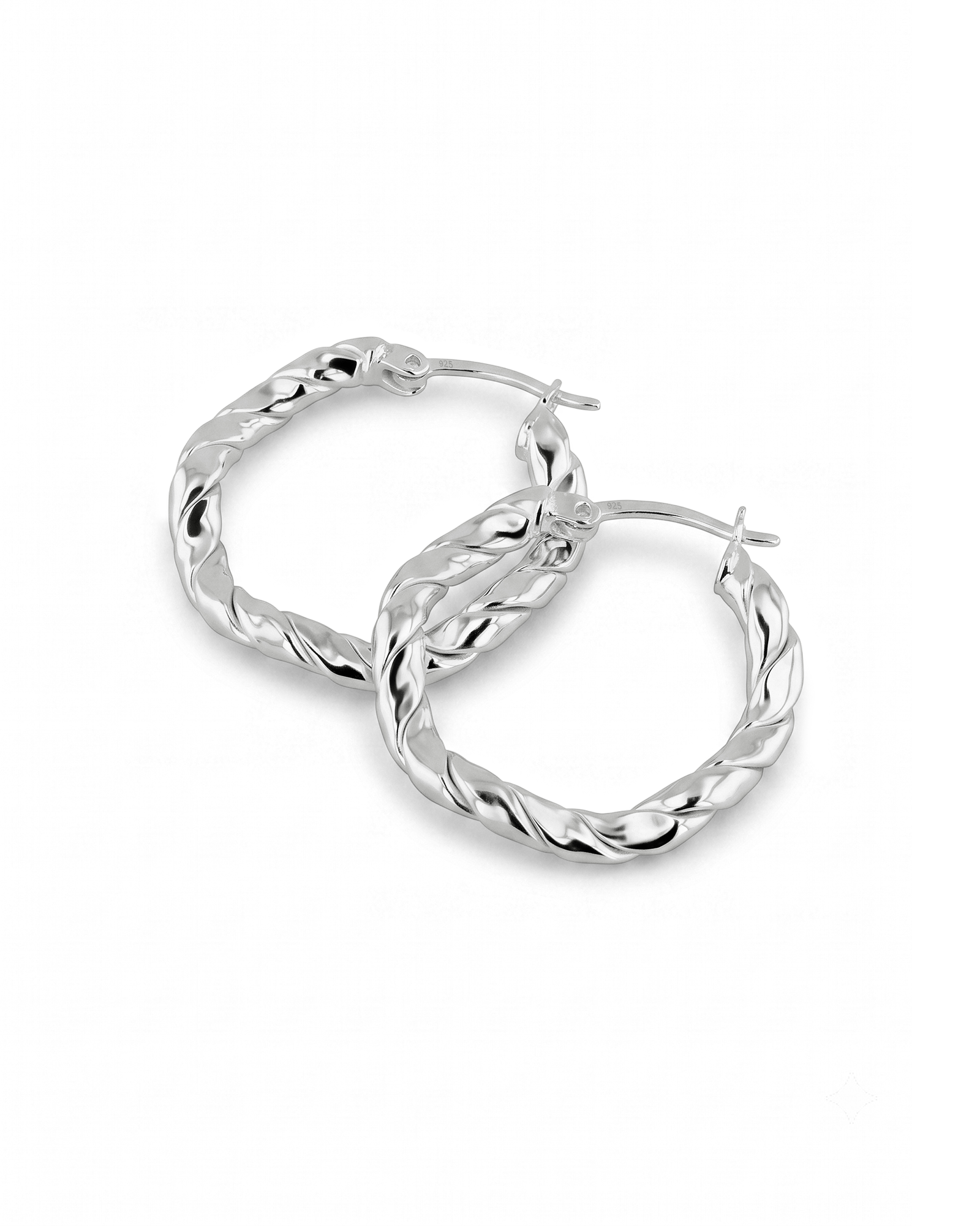 Ripples Silver Hoop Earrings by Lavana, rounded hoops with organic ripple texture