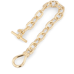 Riviera Gold Textured Link Bracelet by Lavana, with toggle loop clasp - 2