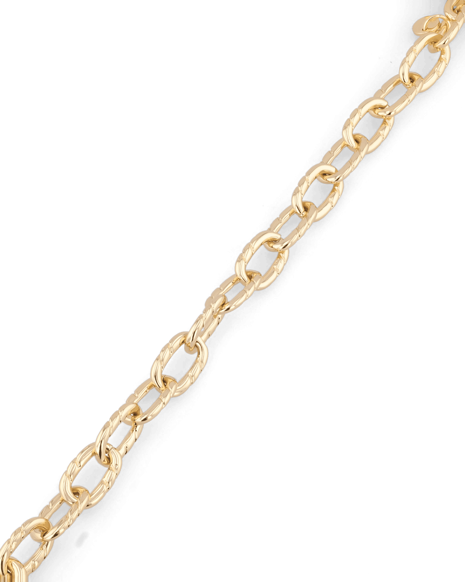 Riviera Gold Textured Link Bracelet by Lavana, with toggle loop clasp - 3