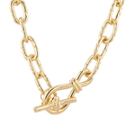 Riviera gold textured link necklace by Lavana, with toggle loop clasp
