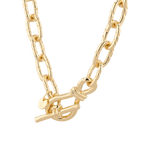 Riviera gold textured link necklace by Lavana, with toggle loop clasp