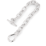 Riviera Silver Textured Link Bracelet by Lavana, with toggle loop clasp - 2