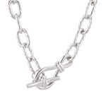Riviera silver textured link necklace by Lavana, with toggle loop clasp