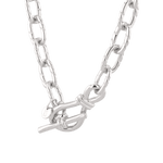 Riviera silver textured link necklace by Lavana, with toggle loop clasp
