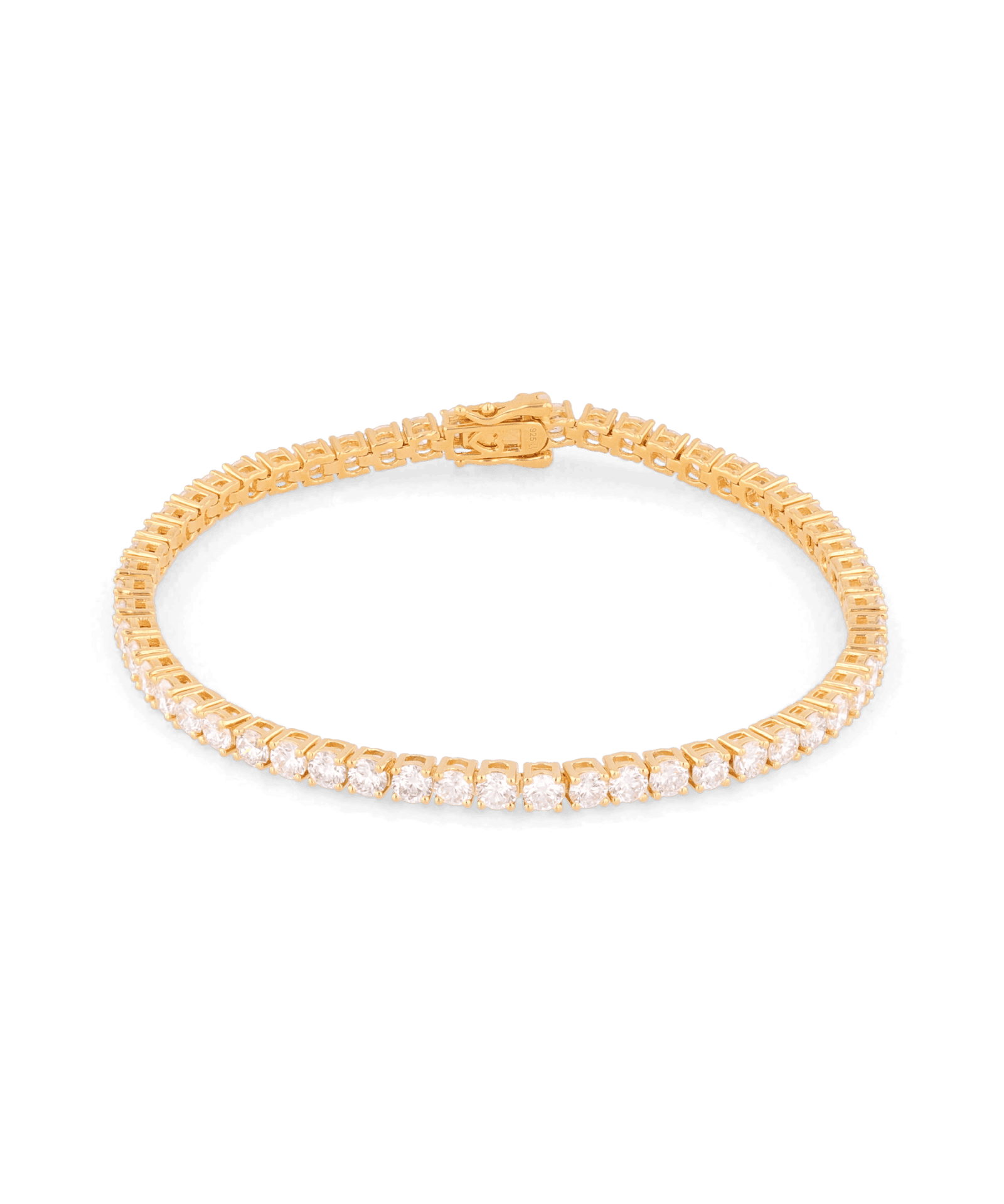 Roland Gold Diamond Tennis Bracelet by Lavana Prong Set Classic Tennis Style with a Secure Double Latch Clasp