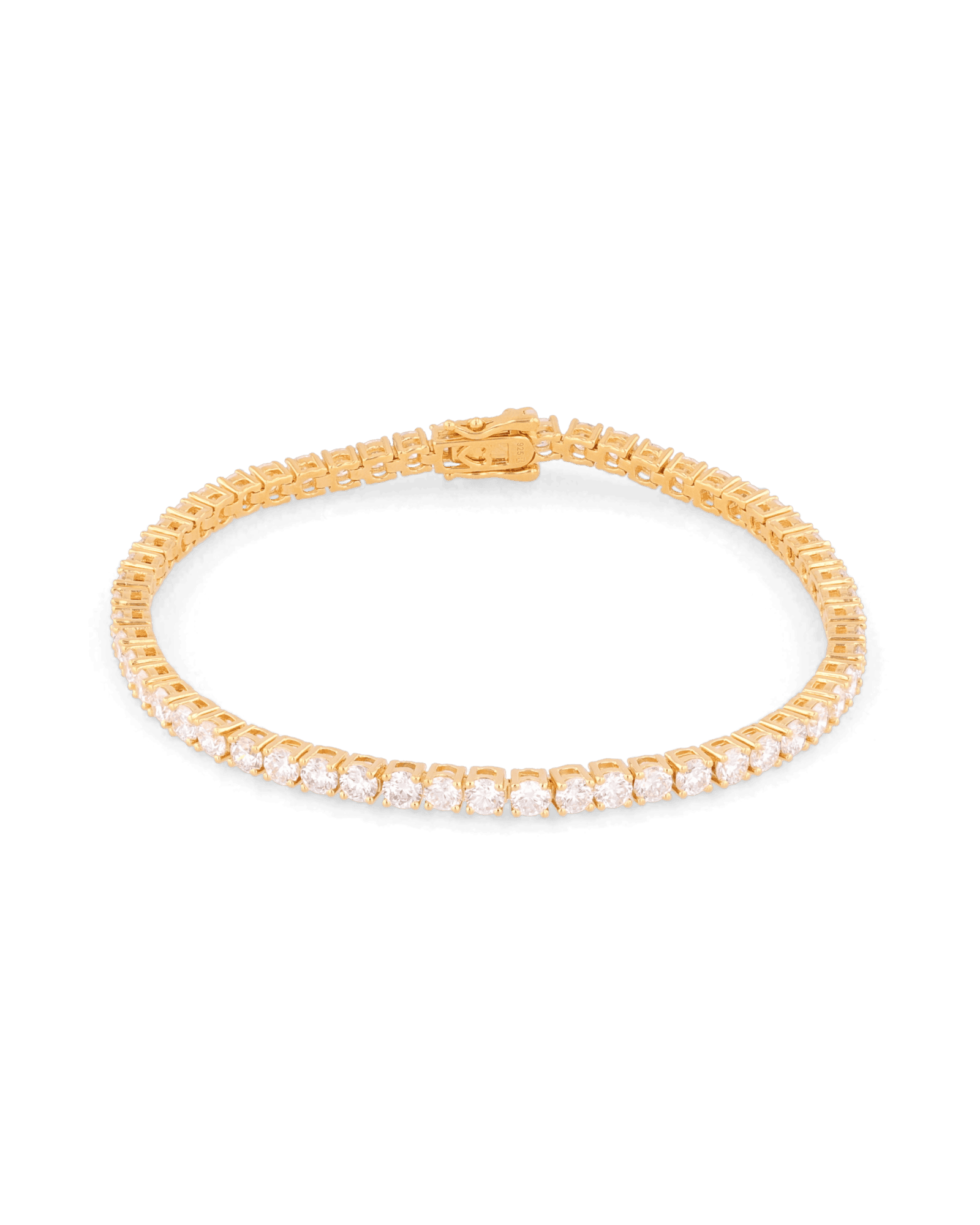 Roland Gold Diamond Tennis Bracelet by Lavana Prong Set Classic Tennis Style with a Secure Double Latch Clasp