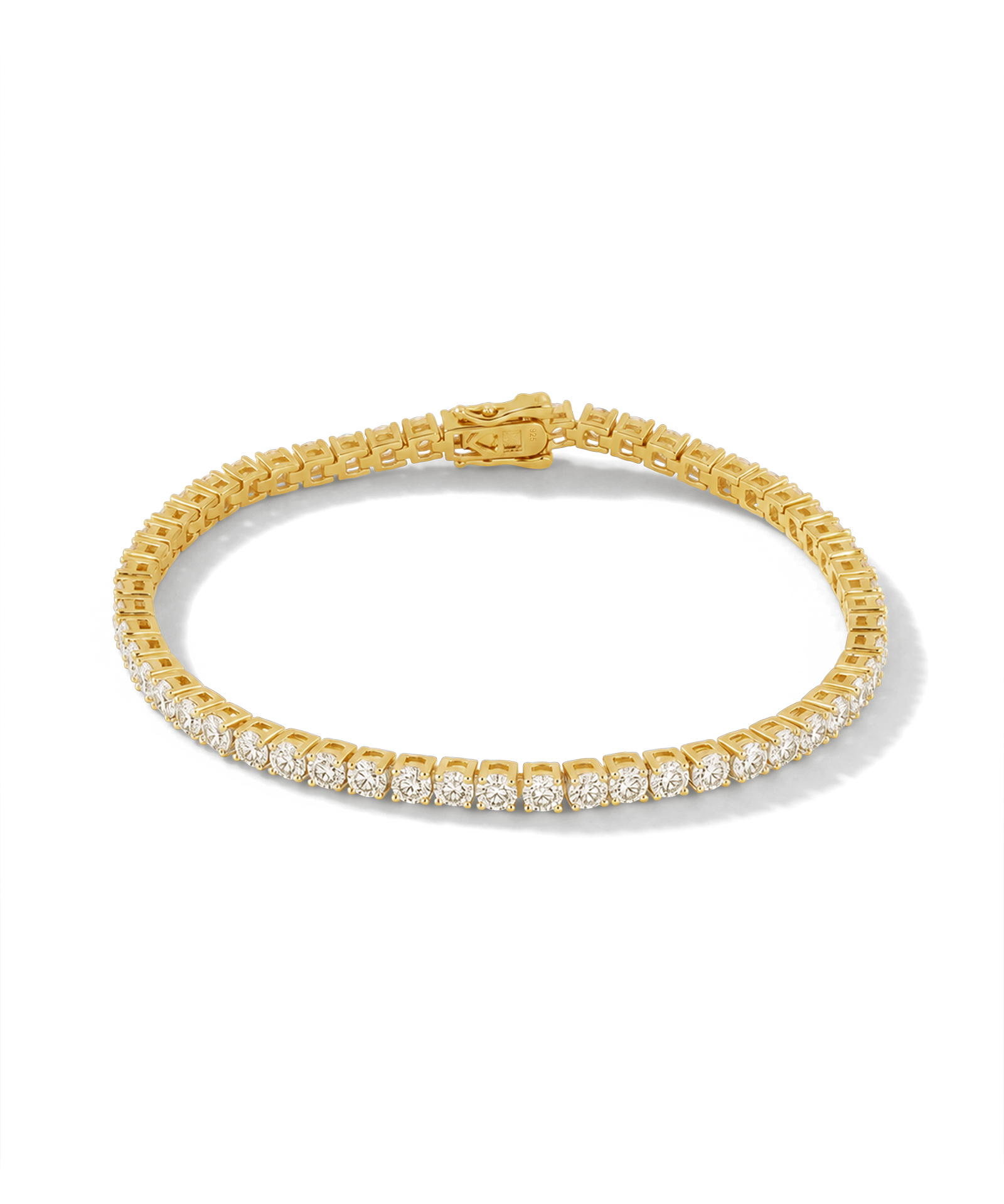 Roland Gold Diamond Tennis Bracelet by Lavana prong set classic tennis style with a secure double latch clasp 1