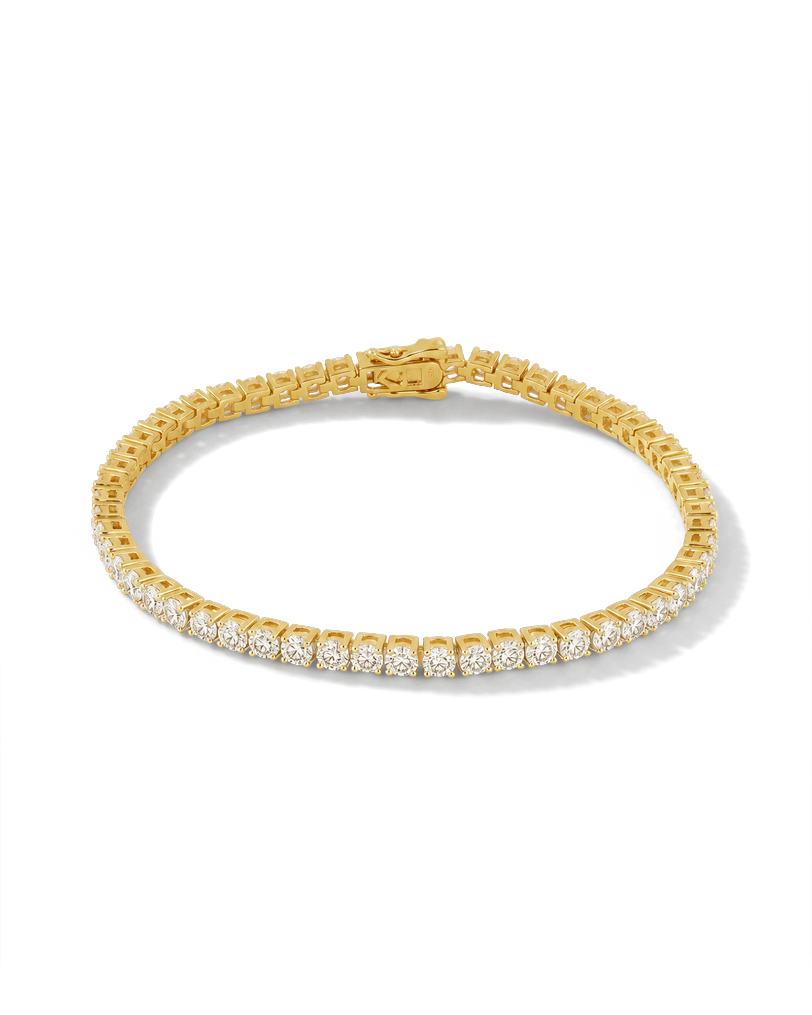 Roland Gold Diamond Tennis Bracelet by Lavana Prong Set Classic Tennis Style with a Secure Double Latch Clasp