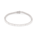 Roland Silver Diamond Tennis Bracelet by Lavana Prong Set Classic Tennis Style with a Secure Double Latch Clasp