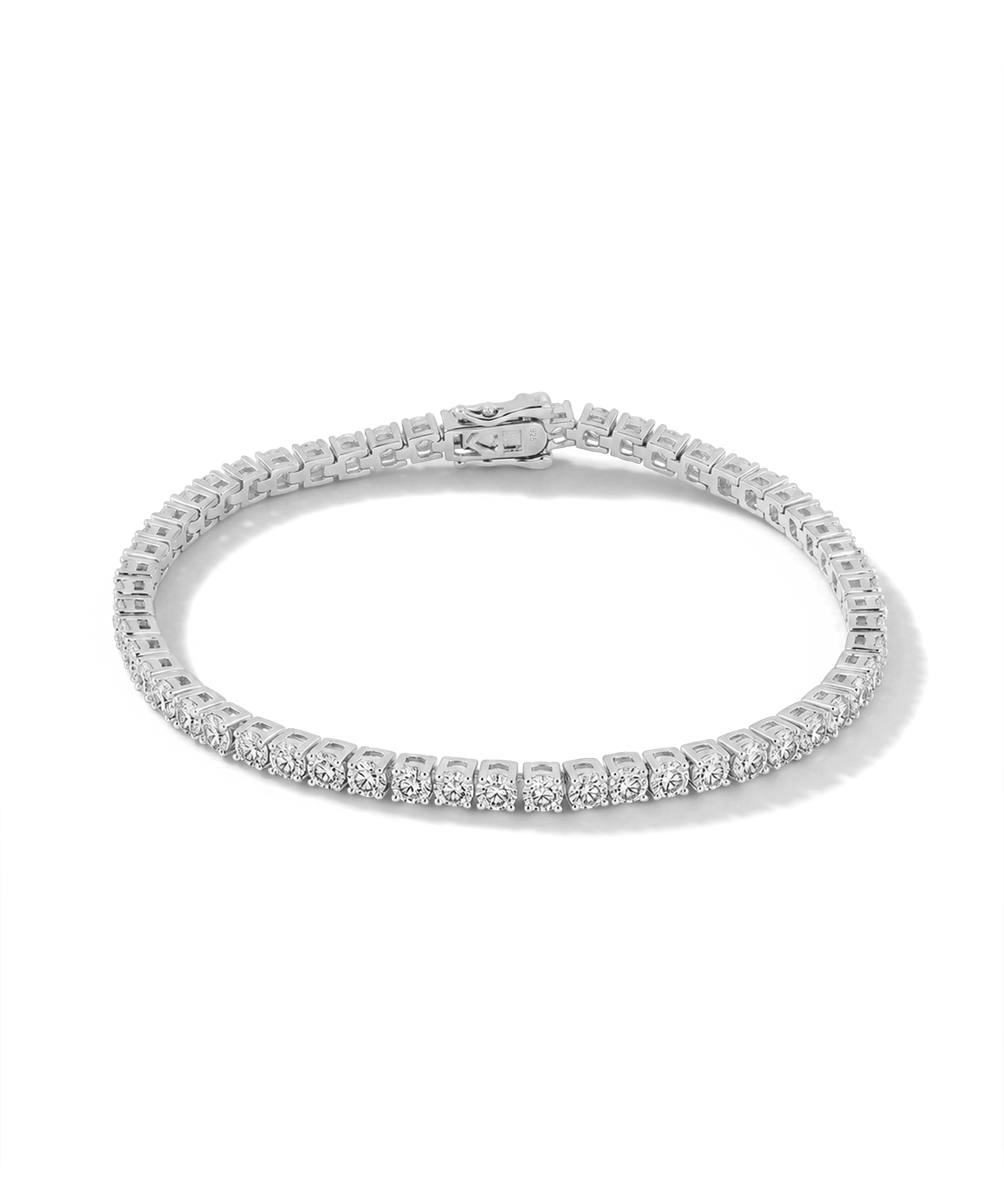 Roland Silver Diamond Tennis Bracelet by Lavana Prong Set Classic Tennis Style with a Secure Double Latch Clasp
