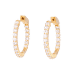Roma Gold Diamond Hoop Earrings by Lavana Classic Brilliant Round Lab Grown Diamonds