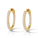 Roma Gold Diamond Hoop Earrings by Lavana Classic Brilliant Round Lab Grown Diamonds