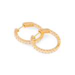 Roma Gold Diamond Hoop Earrings by Lavana Classic Brilliant Round Lab Grown Diamonds