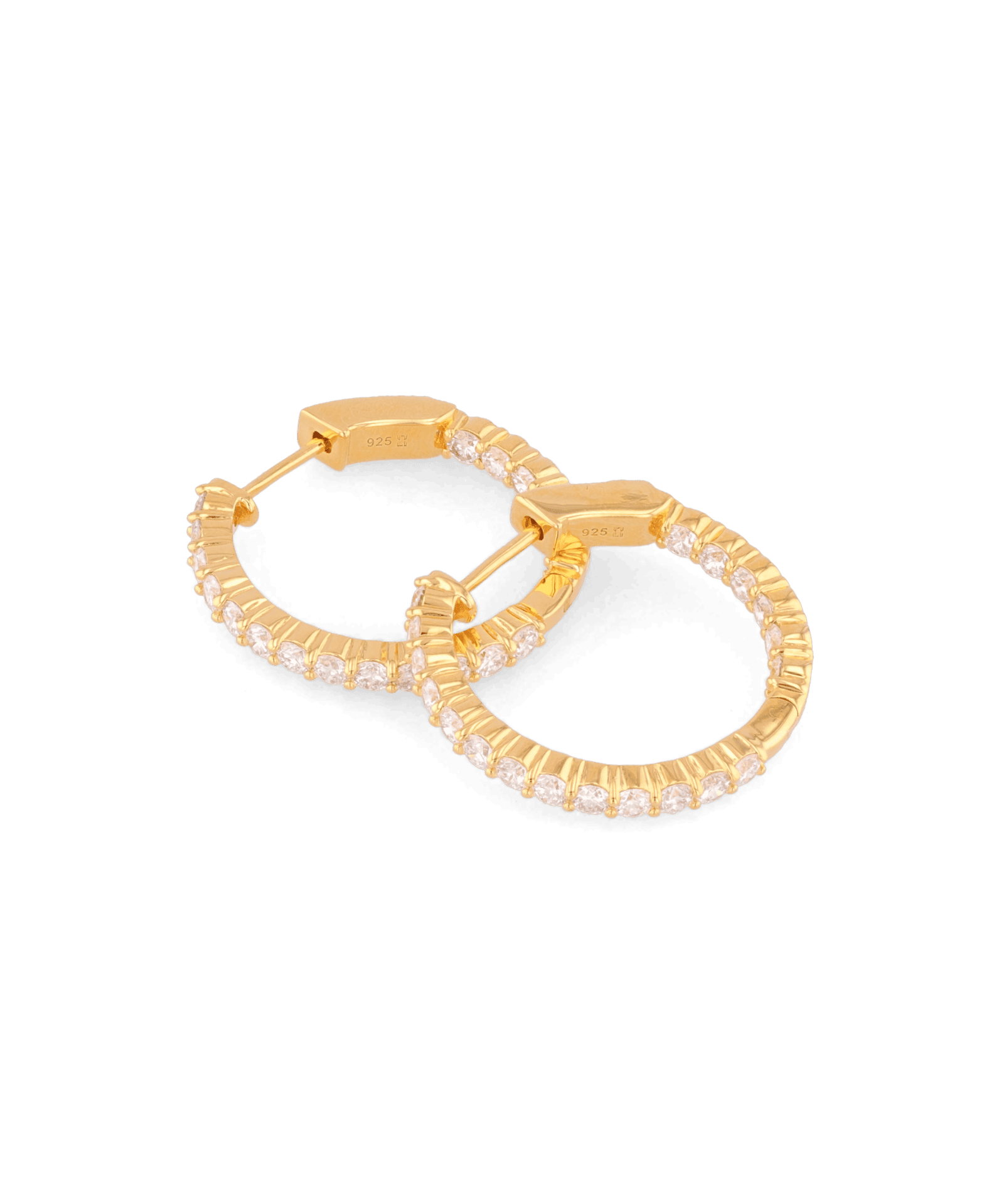 Roma Gold Diamond Hoop Earrings by Lavana Classic Brilliant Round Lab Grown Diamonds