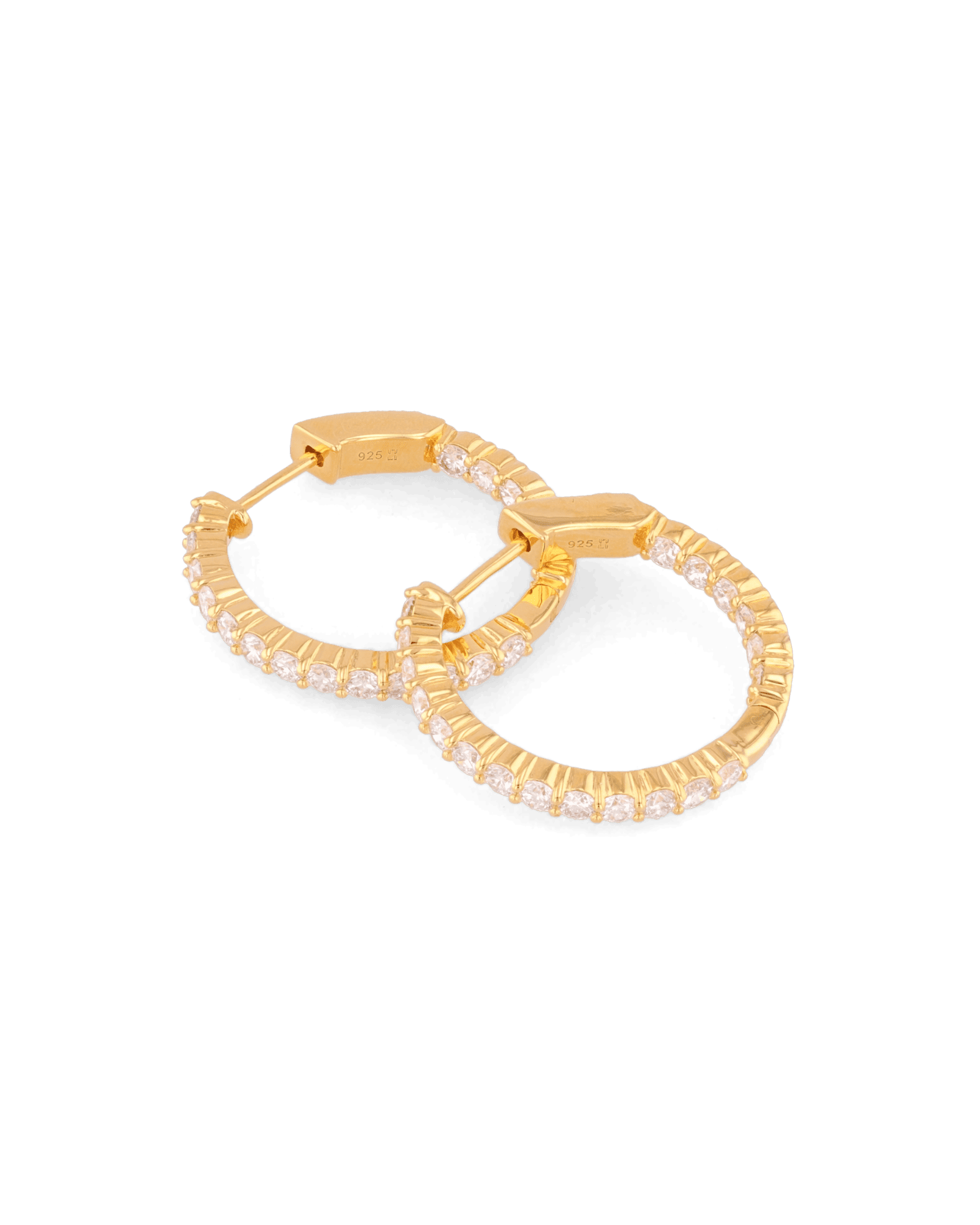Roma Gold Diamond Hoop Earrings by Lavana Classic Brilliant Round Lab Grown Diamonds