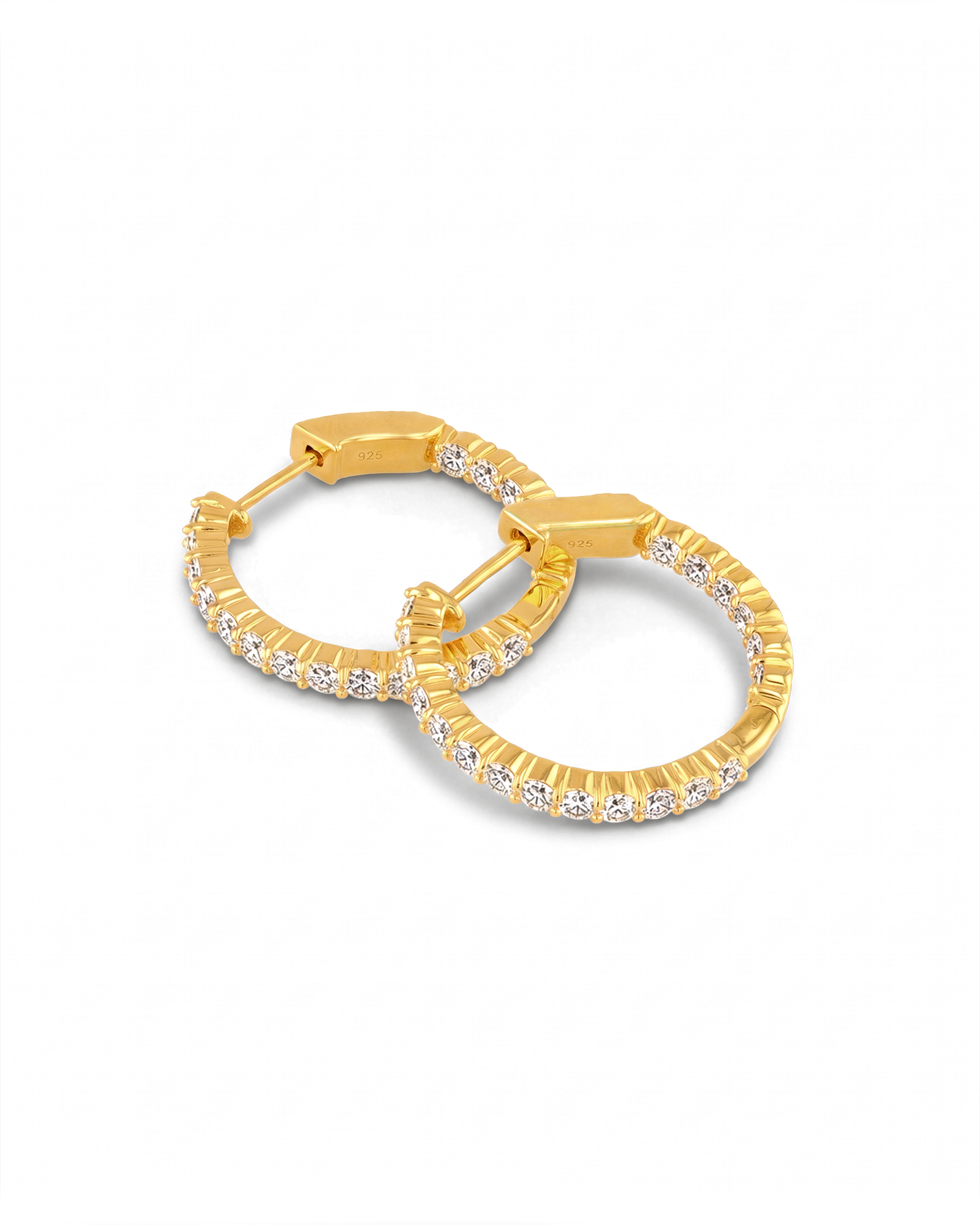 Roma Gold Diamond Hoop Earrings by Lavana Classic Brilliant Round Lab Grown Diamonds