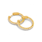 Roma Gold Diamond Hoop Earrings by Lavana classic brilliant round lab grown diamonds 2
