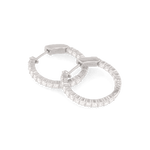 Roma Silver Diamond Hoop Earrings by Lavana Classic Brilliant Round Lab Grown Diamonds