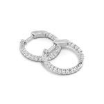 Roma Silver Diamond Hoop Earrings by Lavana Classic Brilliant Round Lab Grown Diamonds